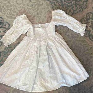 White Eyelet Dress with Puff Sleeves